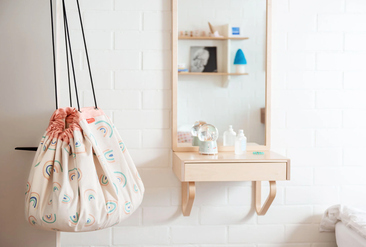 patterned toy storage bag