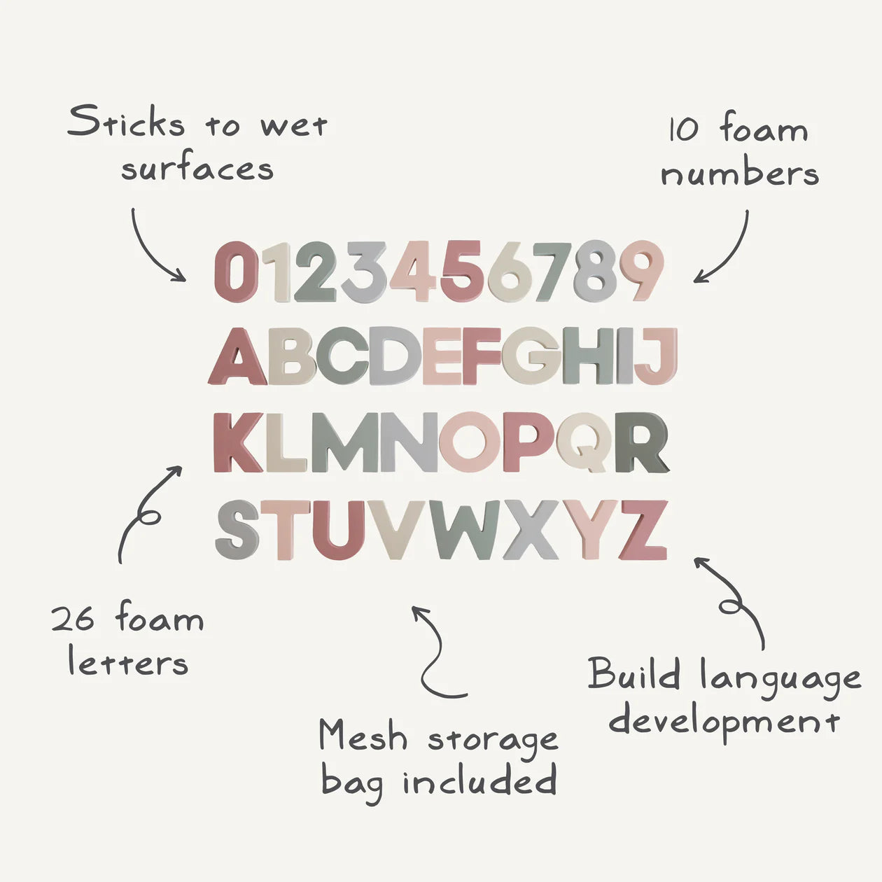 letters and numbers bath play set