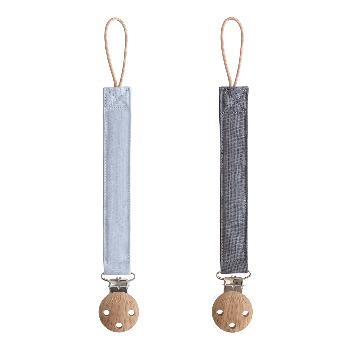 linen pacifier clip 2-pack