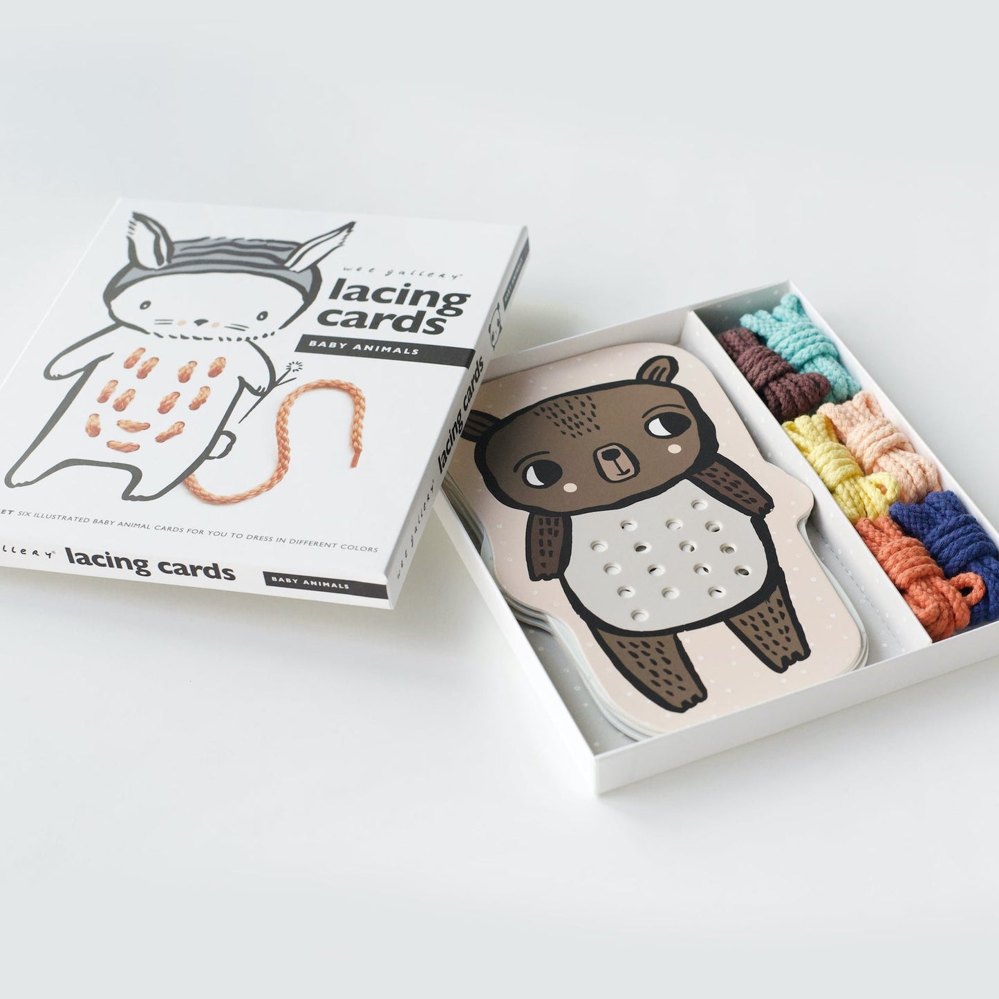 lacing cards- baby animals