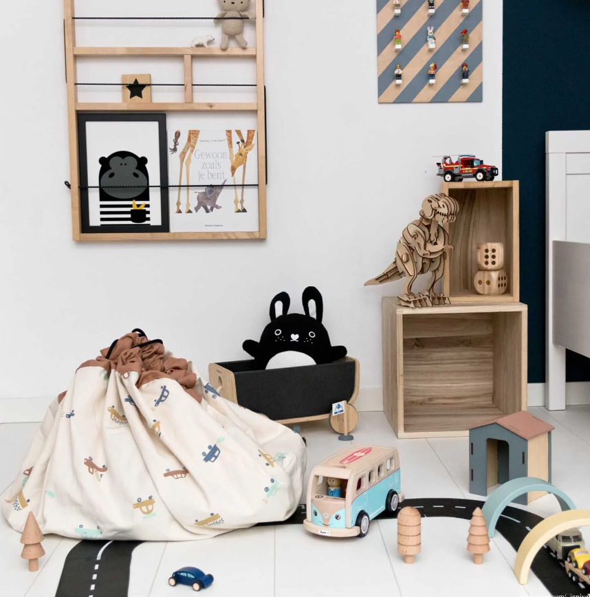 patterned toy storage bag