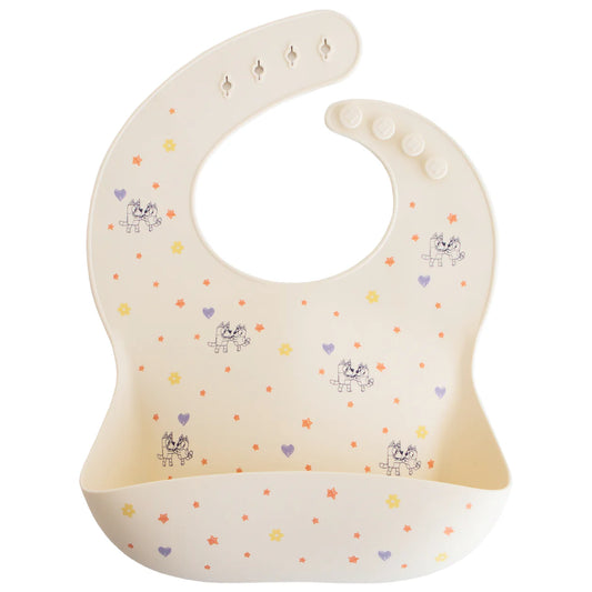 bluey x mushie silicone bib