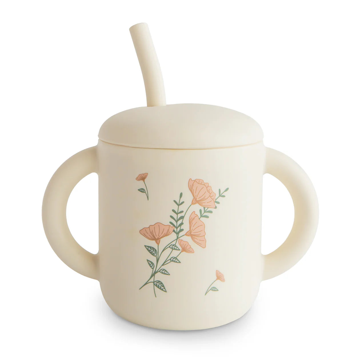 silicone training cup + straw