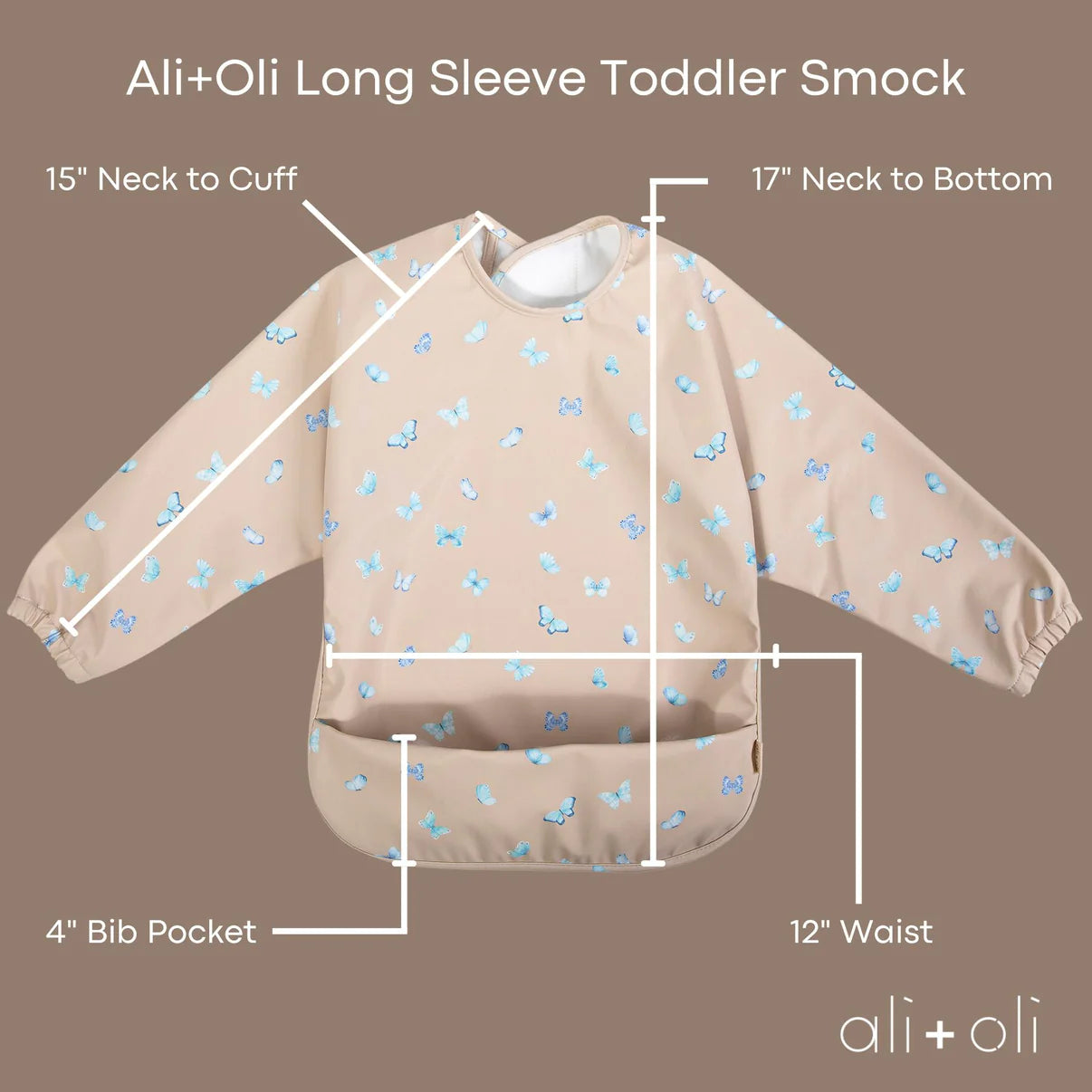 long & short sleeve smock bib (2 pack)
