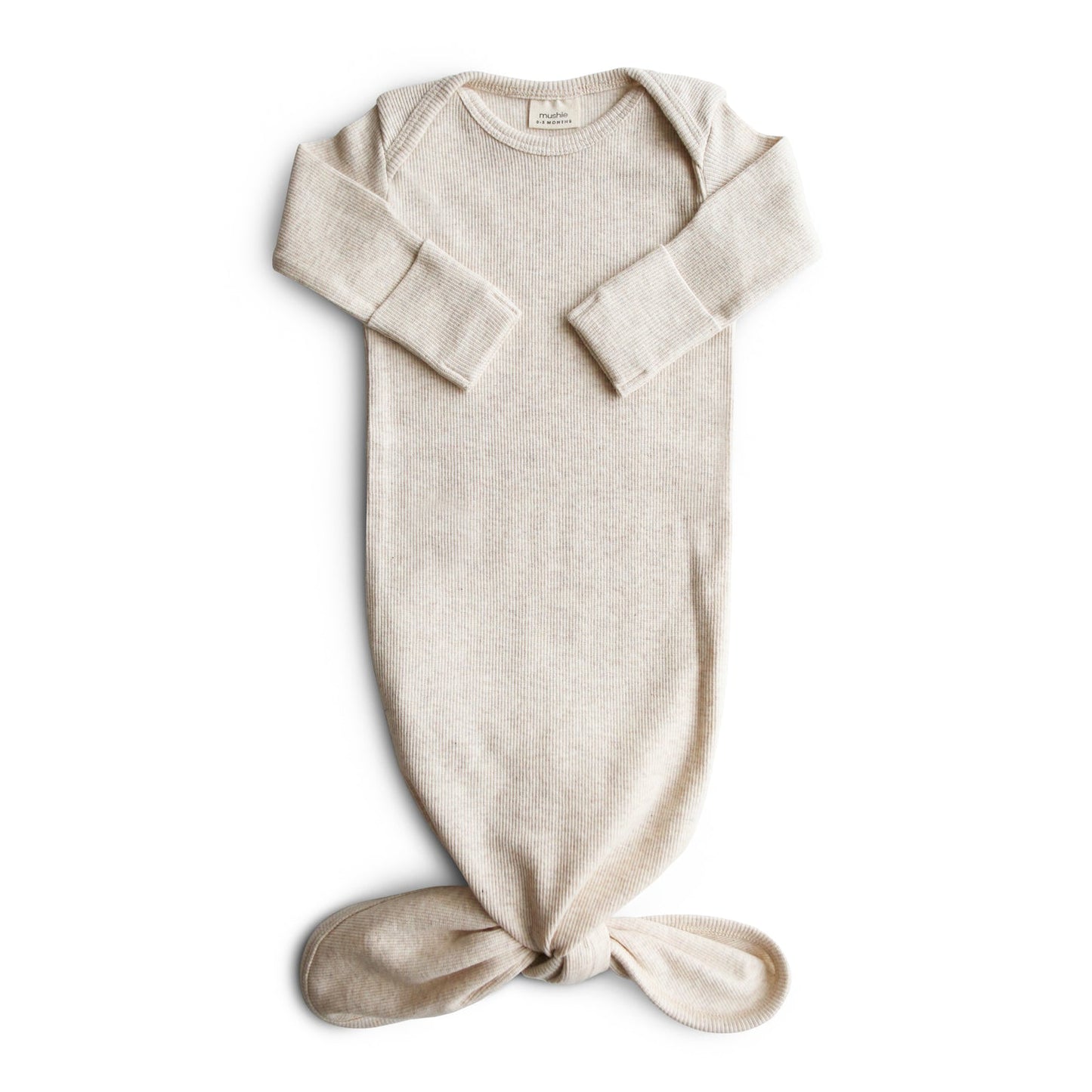 ribbed knotted baby gown