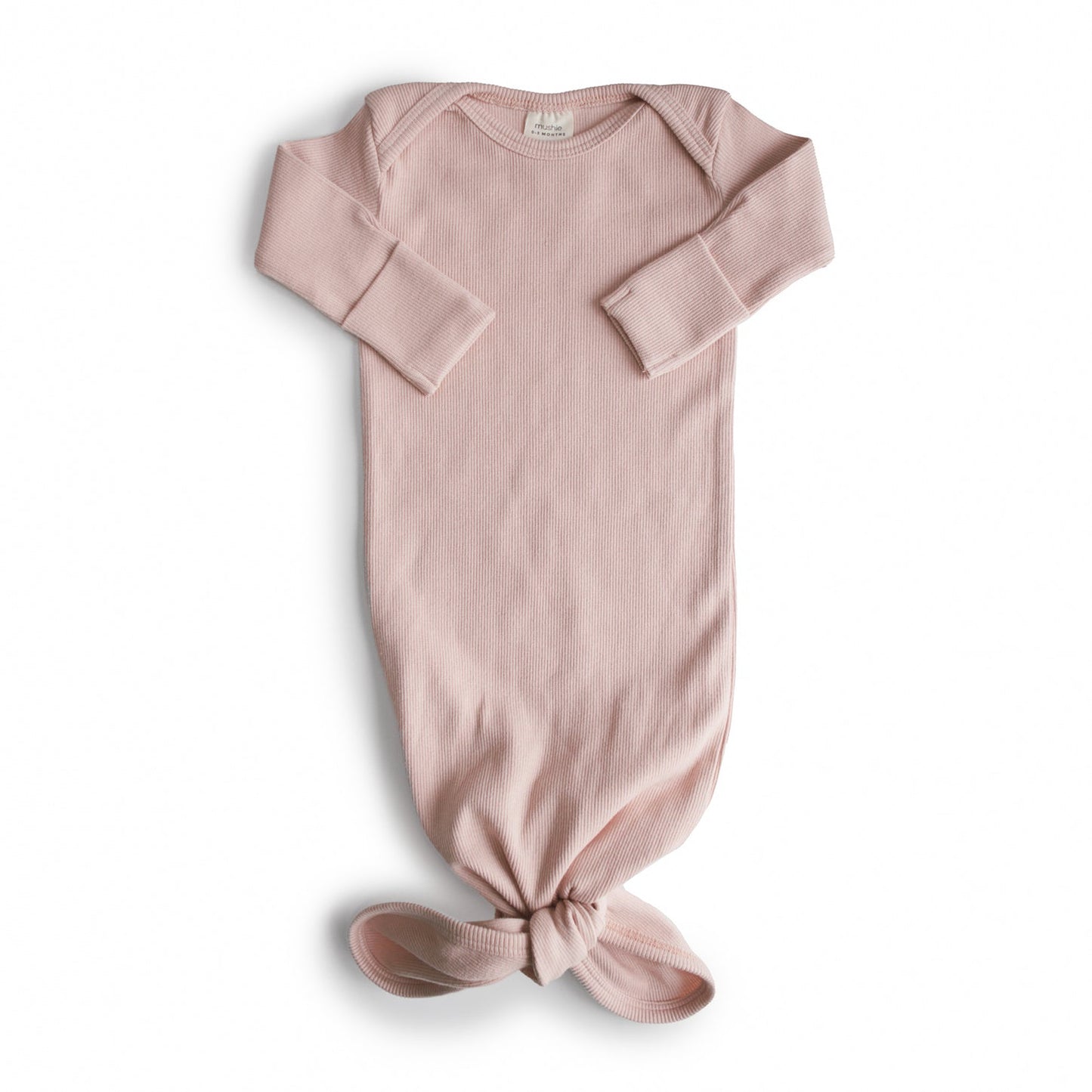 ribbed knotted baby gown