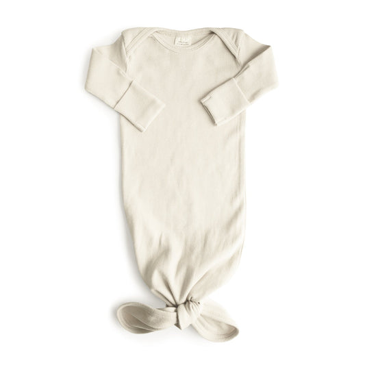 ribbed knotted baby gown