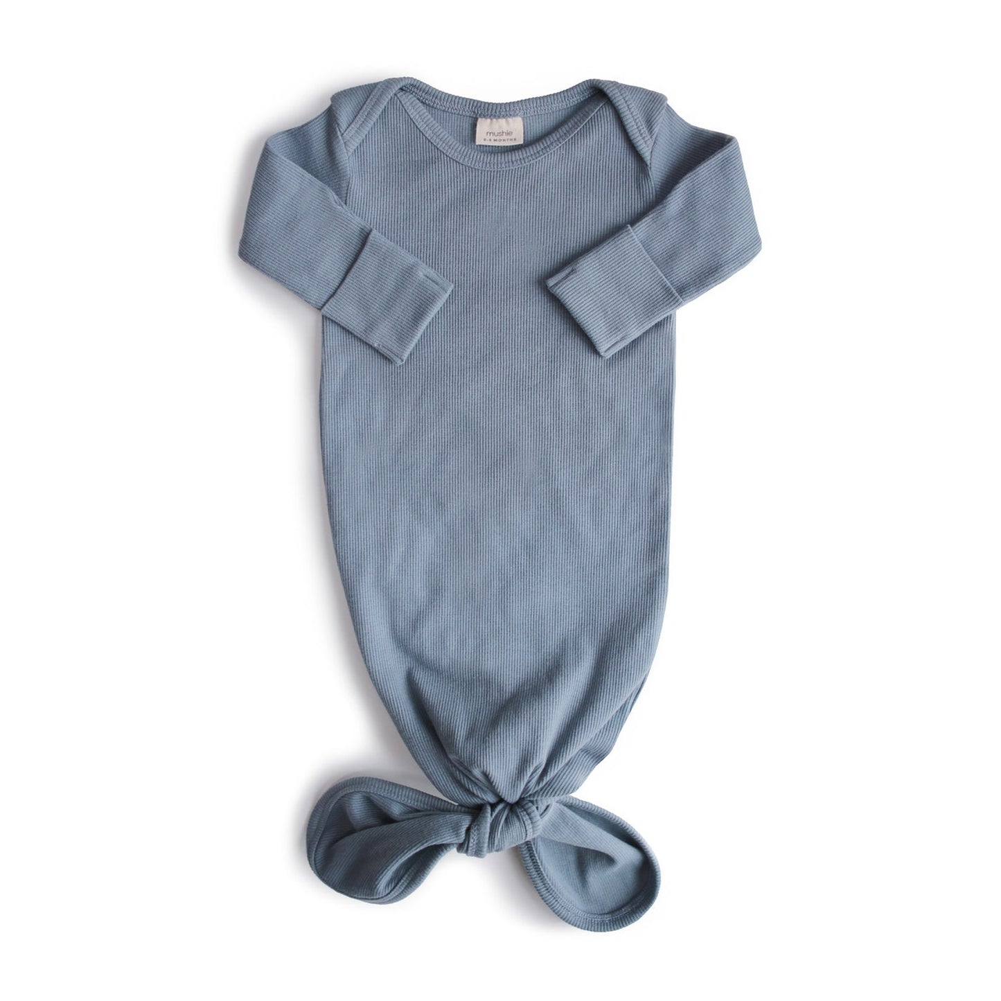 ribbed knotted baby gown